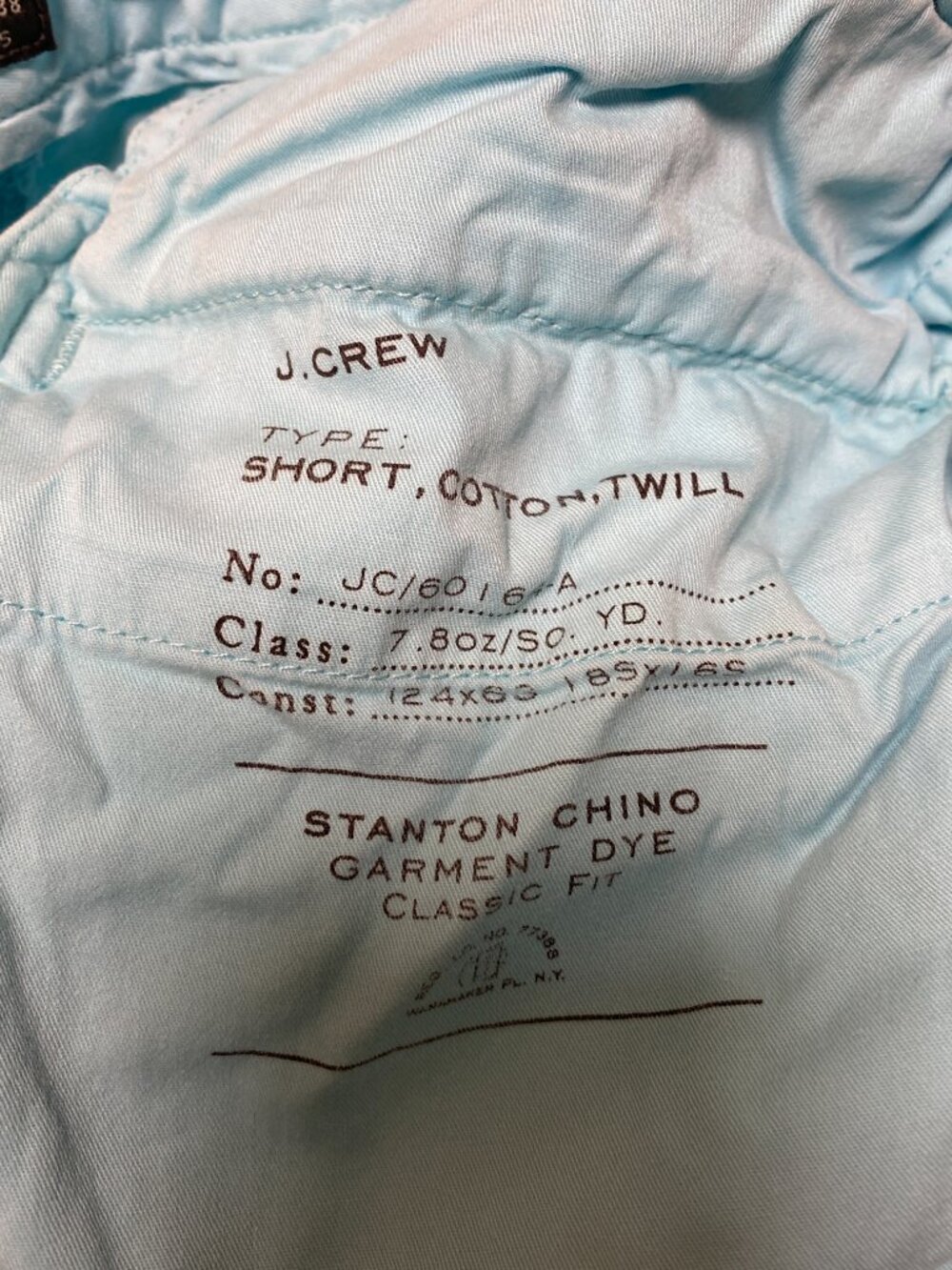 J.Crew Stanton Classic Fit Chino Shorts Garment Dyed Blue Men's Size 32 Cotton - Picture 5 of 6